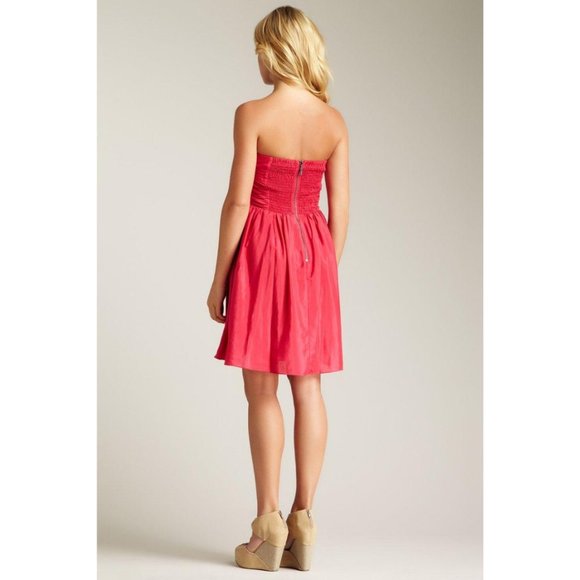 Strapless Satin Chiffon Dress (JS2X3879/Rose) - Picture 2 of 4